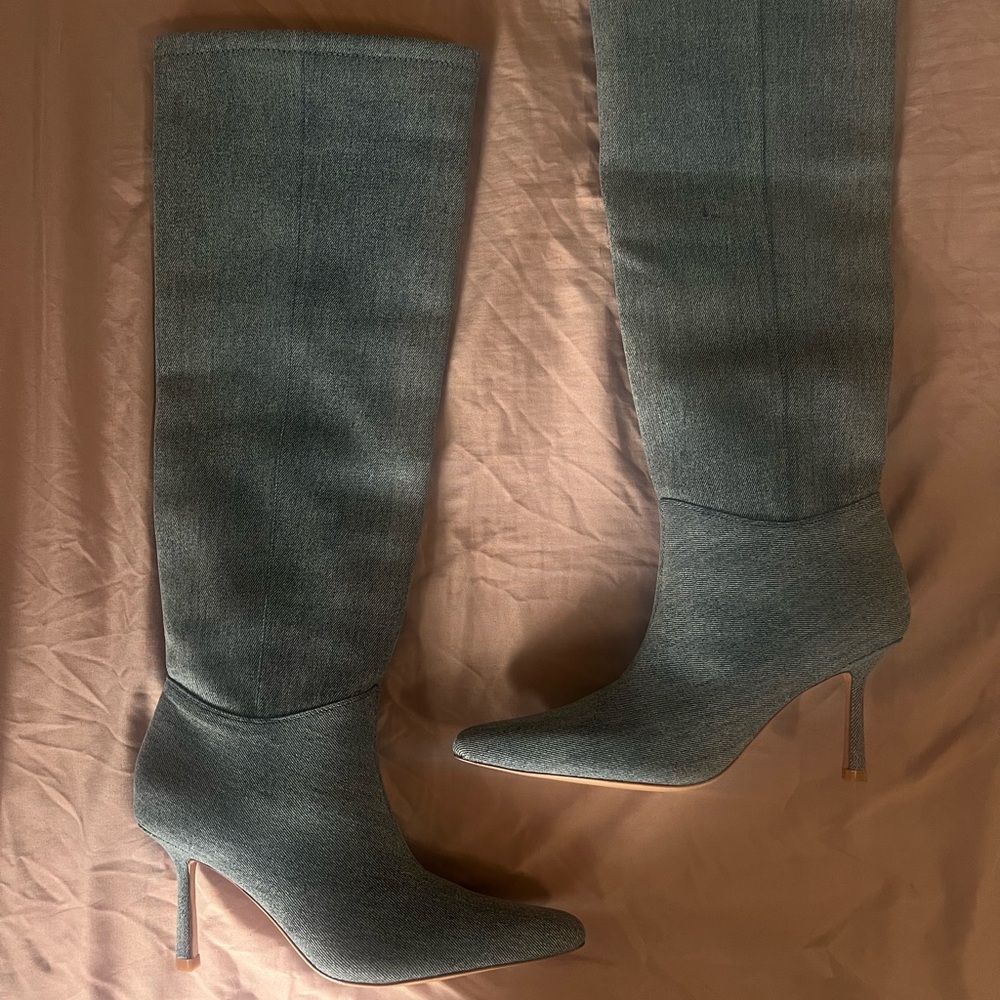 Denim Knee-High Women's Boots
